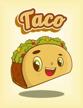 Taco Cartoon Stock Illustration