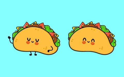 Taco character. Vector hand drawn cartoon kawaii character illustration ico.. Illustrazione stock