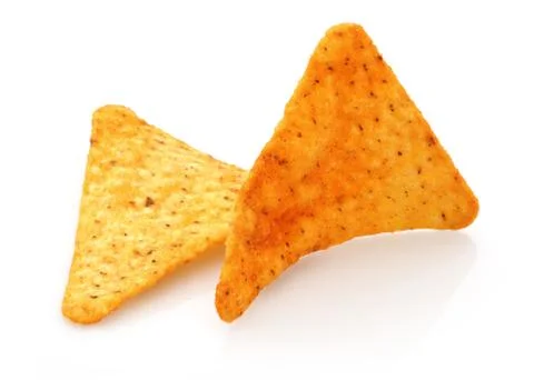 Taco Chips isolated on white Stock Photos