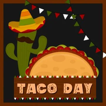 Taco day poster Stock Illustration
