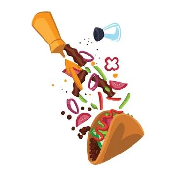 Taco exploded view Stock Illustration