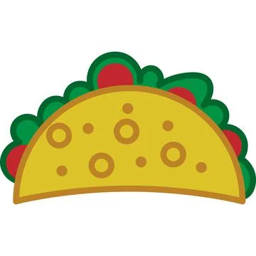 Taco Filled Outline Icon Vector Illustrazione stock