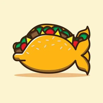 Taco Fish Illustration Stock Illustration