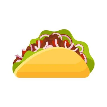 Taco flat style vector illustration. Mexican cuisine. Stock-Illustration