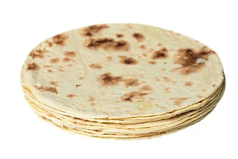 Taco flatbread lavash isolated on white background Stock Photos