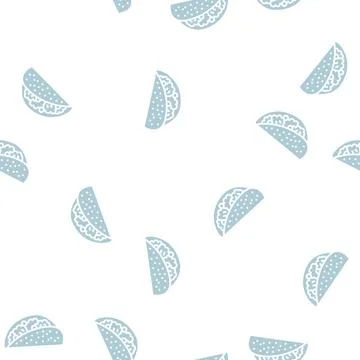 Taco food glyph seamless pattern Stock Illustration