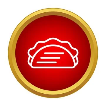 Taco food icon button for quick service Stock Illustration