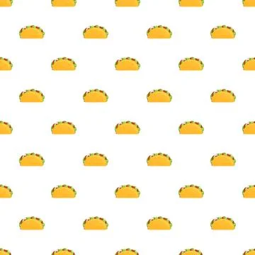 Taco food pattern creating a seamless background Stock Illustration