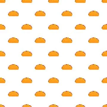 Taco food pattern repeat on a white background 库存插图
