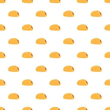 Taco food pattern repeating on white background イラスト素材