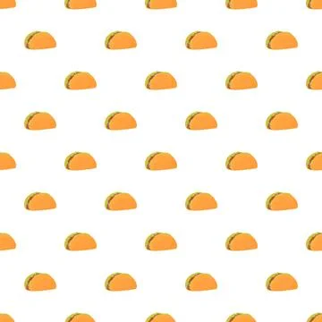 Taco food repeating seamless pattern on white background 스톡 일러스트