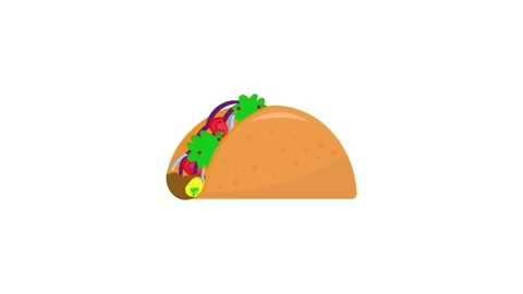 Taco icon animation for motion graphics. Foods and Drinks Icons Stock Footage 148047830
