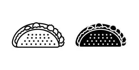 Taco icon Illustration designs pack for Web Stock Illustration