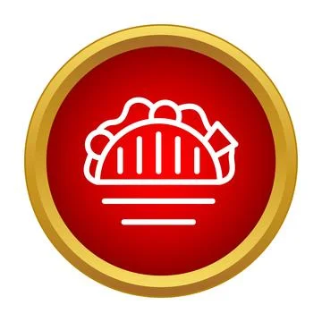 Taco icon representing mexican fast food snack Stock Illustration