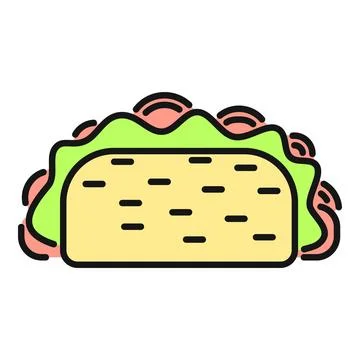 Taco icon representing mexican fast food culture Stock Illustration