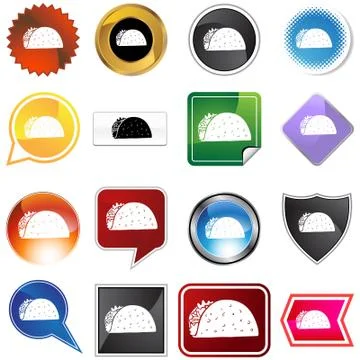 Taco icon set Stock Illustration