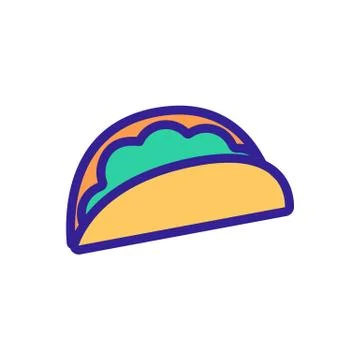 Taco icon vector. Isolated contour symbol illustration Stock Illustration
