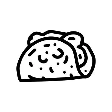 Taco line vector doodle simple icon design Stock Illustration