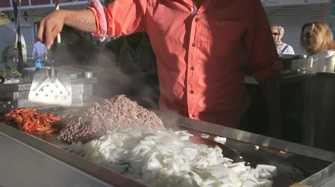 Taco Making just off the Malecon (Broadwalk) in Puerto Vallarta, Mexico Video stock 50090937