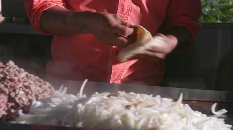 Taco Making just off the Malecon (Broadwalk) in Puerto Vallarta, Mexico Video stock 50110502