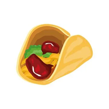 Taco with meatballs Stock Illustration