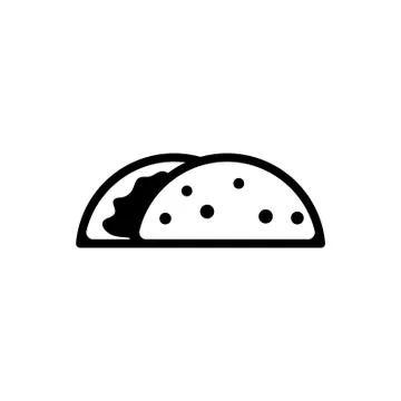 Taco, Mexican Dish Flat Vector Icon Stock Illustration
