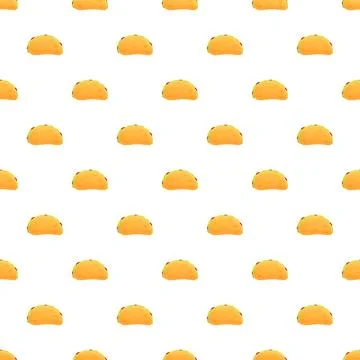Taco pattern creating a seamless food background Stock Illustration
