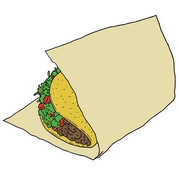 Taco in plain wrapper 库存插图
