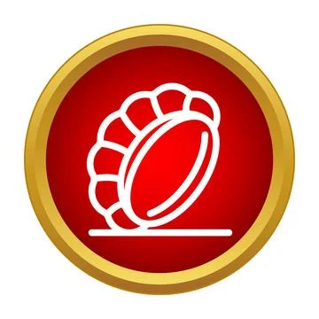 Taco shell or dumpling icon in red circle Illustrazione stock