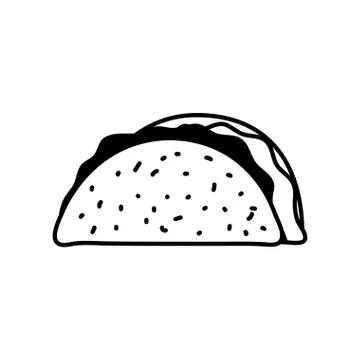 Taco silhouette style icon vector design Stock Illustration