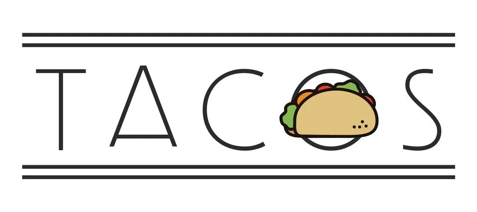Taco simple sign Stock Illustration