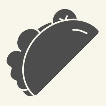 Taco solid icon. Burrito vector illustration isolated on white. Snack glyph Illustrazione stock