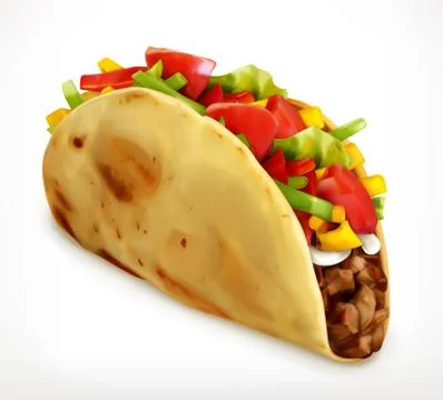 Taco, vector icon Stock Illustration