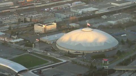 Tacoma Dome at Sunset Stock Footage 10688876