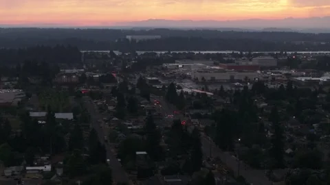 Tacoma Fire Department Responds To Active Flames In A Residential Yard At Dusk Stock Footage 344052468