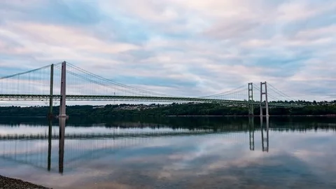 The Tacoma Narrows Bridge Stock Footage 74765295