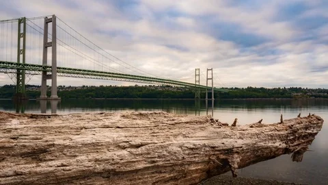 Tacoma Narrows Bridge Stock Footage 74794104