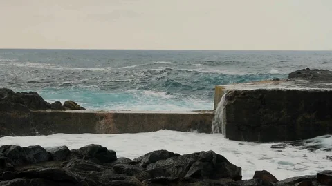 Tacoronte breakwater Stock Footage 106385279