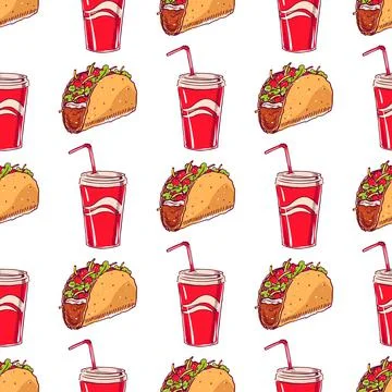 Tacos and drinks Stock Illustration