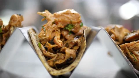 Tacos are ready to be served at a Mexican restaurant Stock Footage 203899283