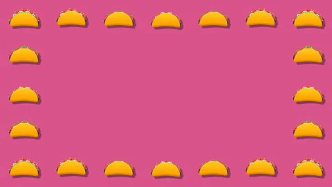 Tacos Background On Colors And Frames On Alpha Stock Footage 302978392