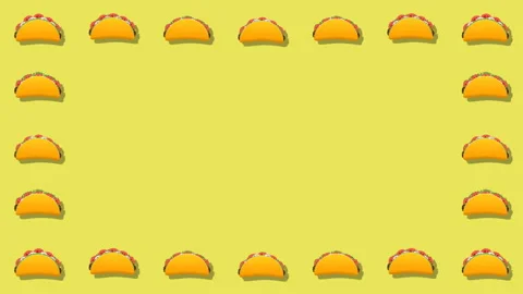 Tacos Background On Colors And Frames On Alpha Stock Footage 302978464