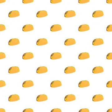 Tacos seamless pattern representing mexican fast food cuisine Stock Illustration
