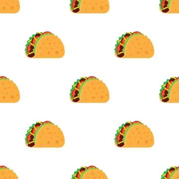 Tacos seamless vector pattern Illustrazione stock
