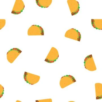 Tacos seamless vector pattern Stock Illustration