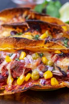 Tacos on slate Stock Photos