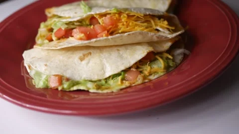 Tacos Spinning on Plate Stock Footage 321650770