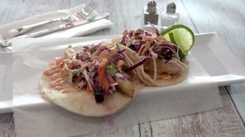 Tacos on the table Stock Footage 169262685