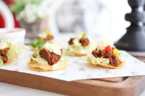 Tacos with tomatoes Stock Photos