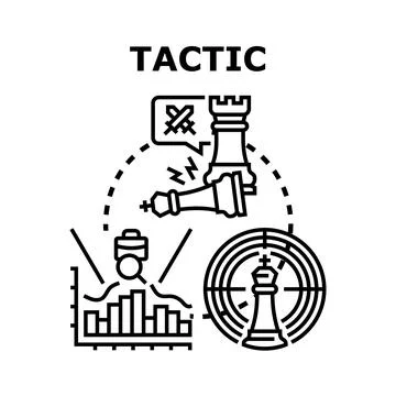 Tactic concept involving strategy, planning, and achieving goals Stock Illustration